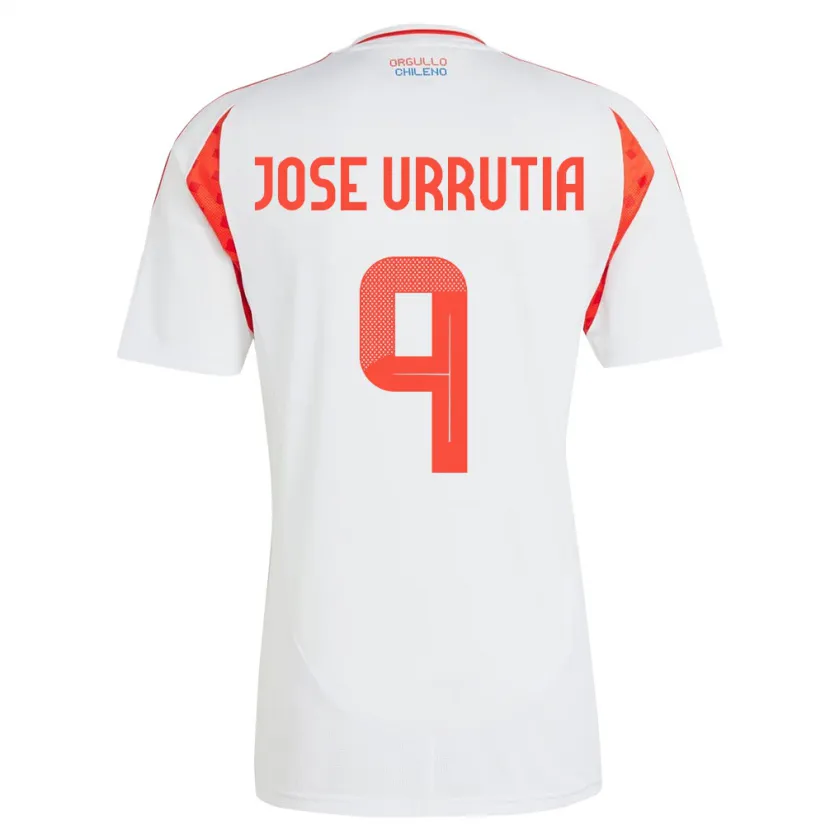Danxen Kinderen Chili María José Urrutia #9 Wit Uitshirt Uittenue 24-26 T-Shirt
