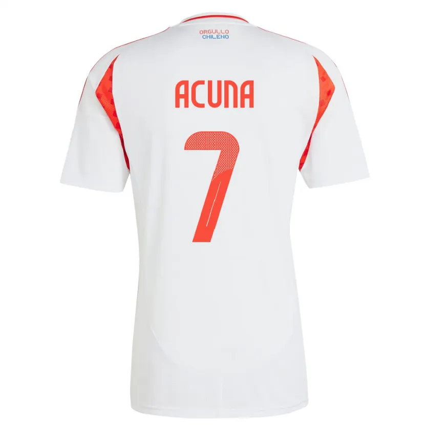 Danxen Kinderen Chili Yenny Acuña #7 Wit Uitshirt Uittenue 24-26 T-Shirt