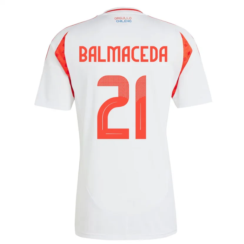 Danxen Kinderen Chili Rosario Balmaceda #21 Wit Uitshirt Uittenue 24-26 T-Shirt