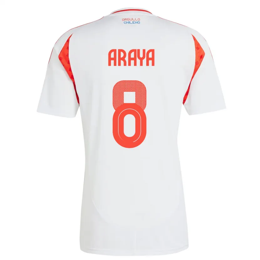 Danxen Kinderen Chili Karen Araya #8 Wit Uitshirt Uittenue 24-26 T-Shirt