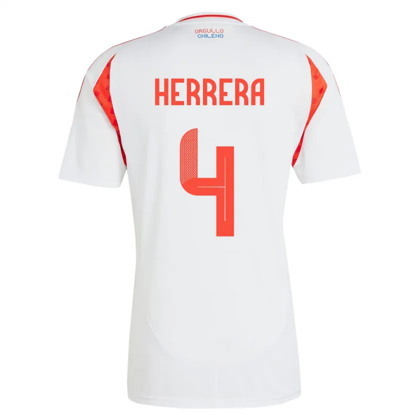 Danxen Kinderen Chili Claudia Herrera #4 Wit Uitshirt Uittenue 24-26 T-Shirt
