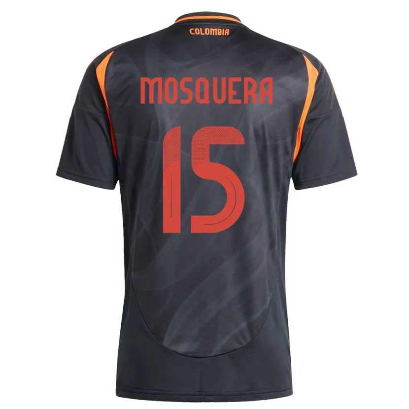 Danxen Kinderen Colombia Yerson Mosquera #15 Zwart Uitshirt Uittenue 24-26 T-Shirt