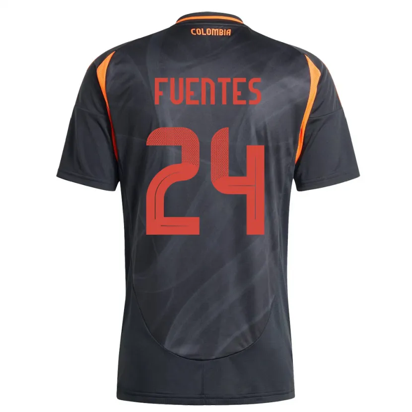 Danxen Kinderen Colombia Gabriel Fuentes #24 Zwart Uitshirt Uittenue 24-26 T-Shirt