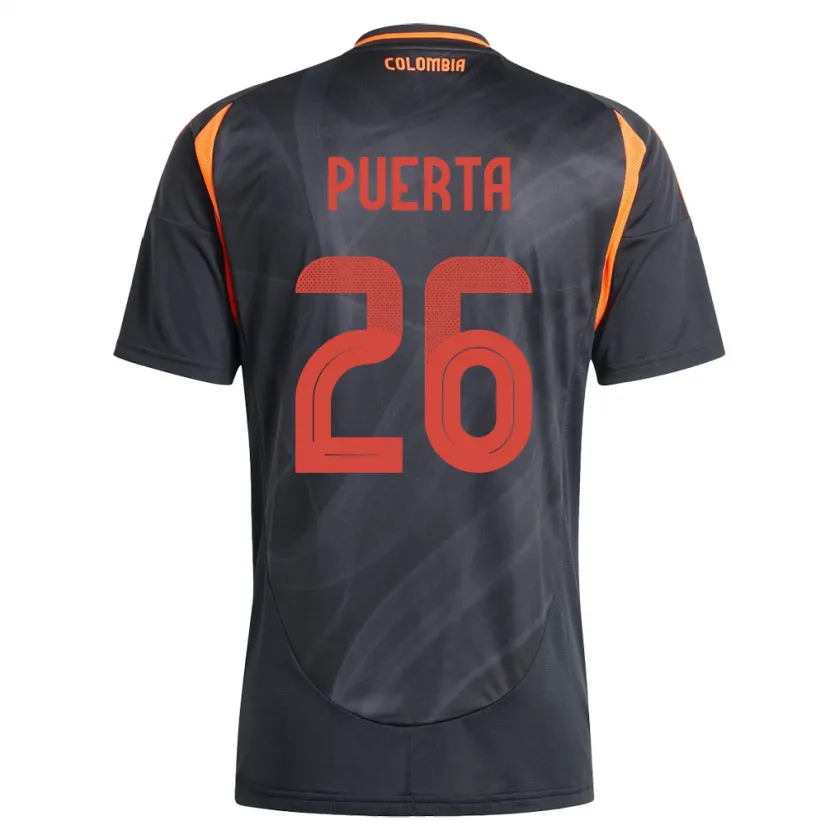Danxen Kinderen Colombia Gustavo Puerta #26 Zwart Uitshirt Uittenue 24-26 T-Shirt