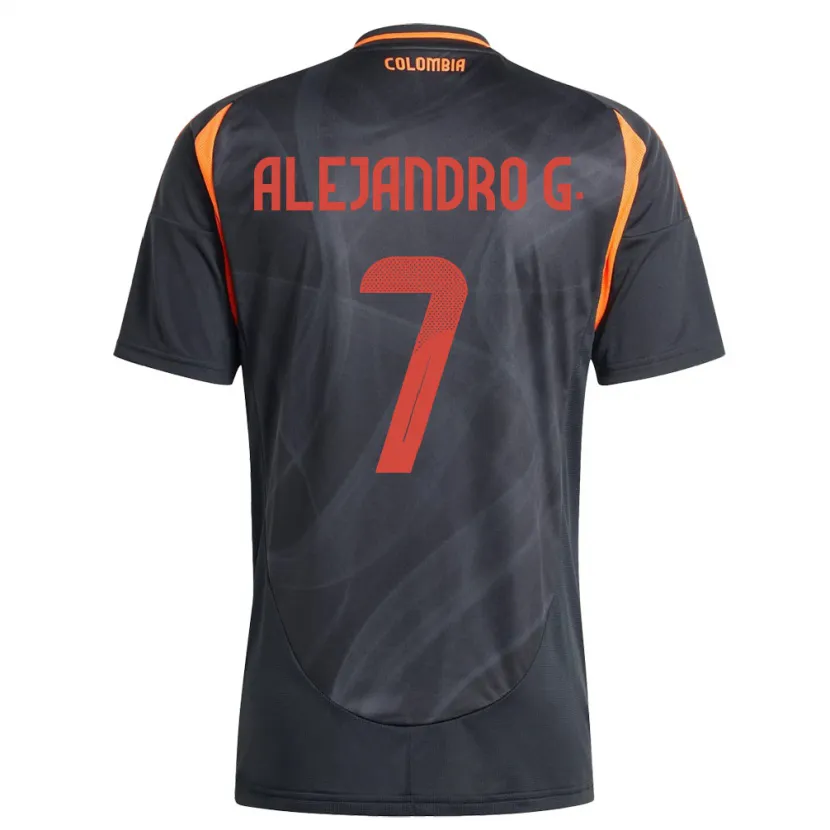 Danxen Kinderen Colombia Alejandro García #7 Zwart Uitshirt Uittenue 24-26 T-Shirt