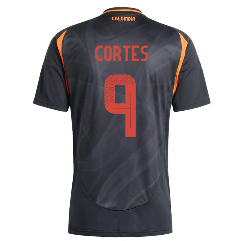 Danxen Kinderen Colombia Carlos Cortés #9 Zwart Uitshirt Uittenue 24-26 T-Shirt