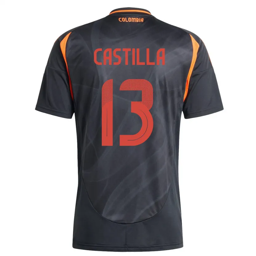 Danxen Kinderen Colombia Juan Castilla #13 Zwart Uitshirt Uittenue 24-26 T-Shirt