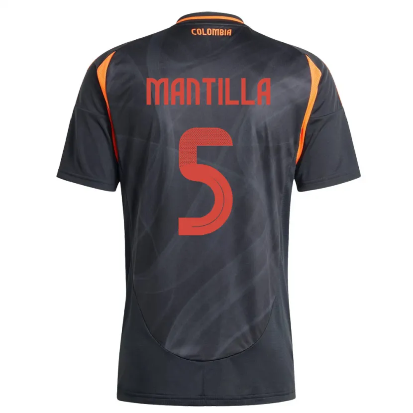 Danxen Kinderen Colombia Kevin Mantilla #5 Zwart Uitshirt Uittenue 24-26 T-Shirt