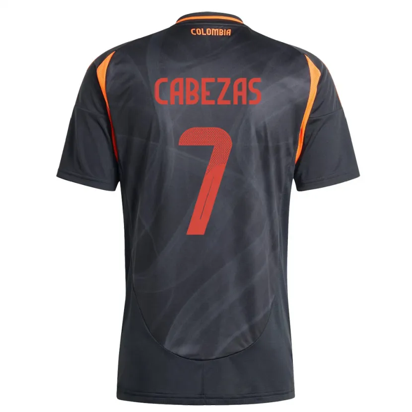 Danxen Kinderen Colombia Jorge Cabezas #7 Zwart Uitshirt Uittenue 24-26 T-Shirt
