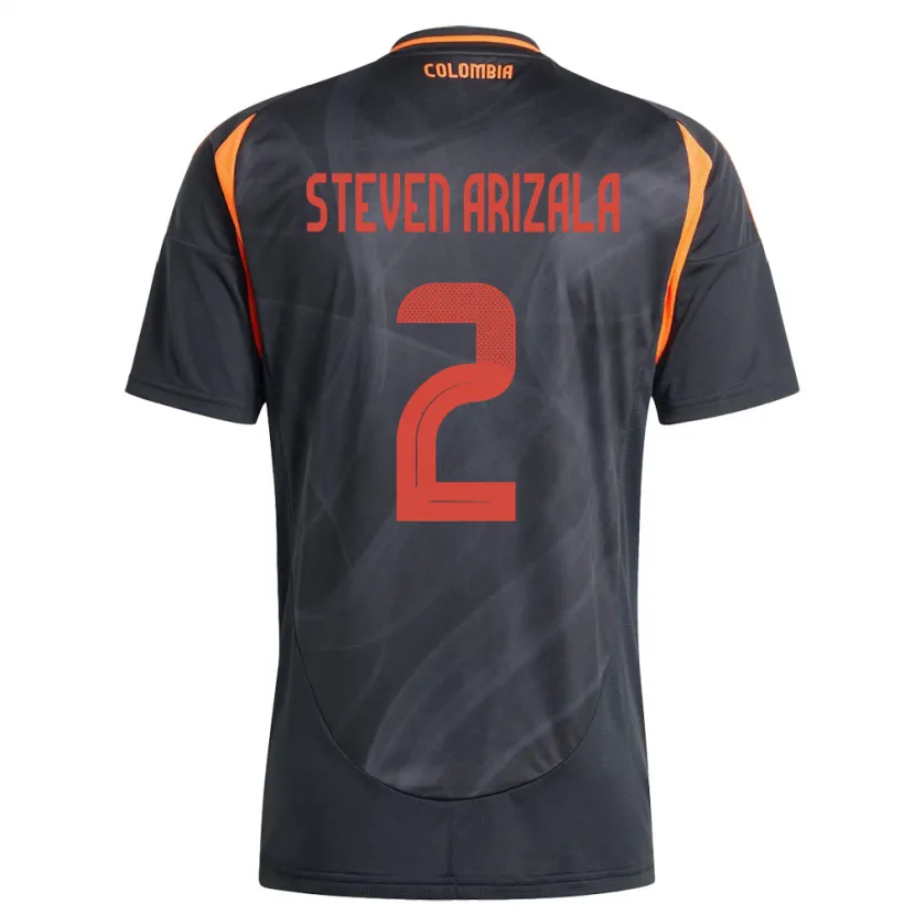 Danxen Kinderen Colombia Elver Steven Arizala #2 Zwart Uitshirt Uittenue 24-26 T-Shirt