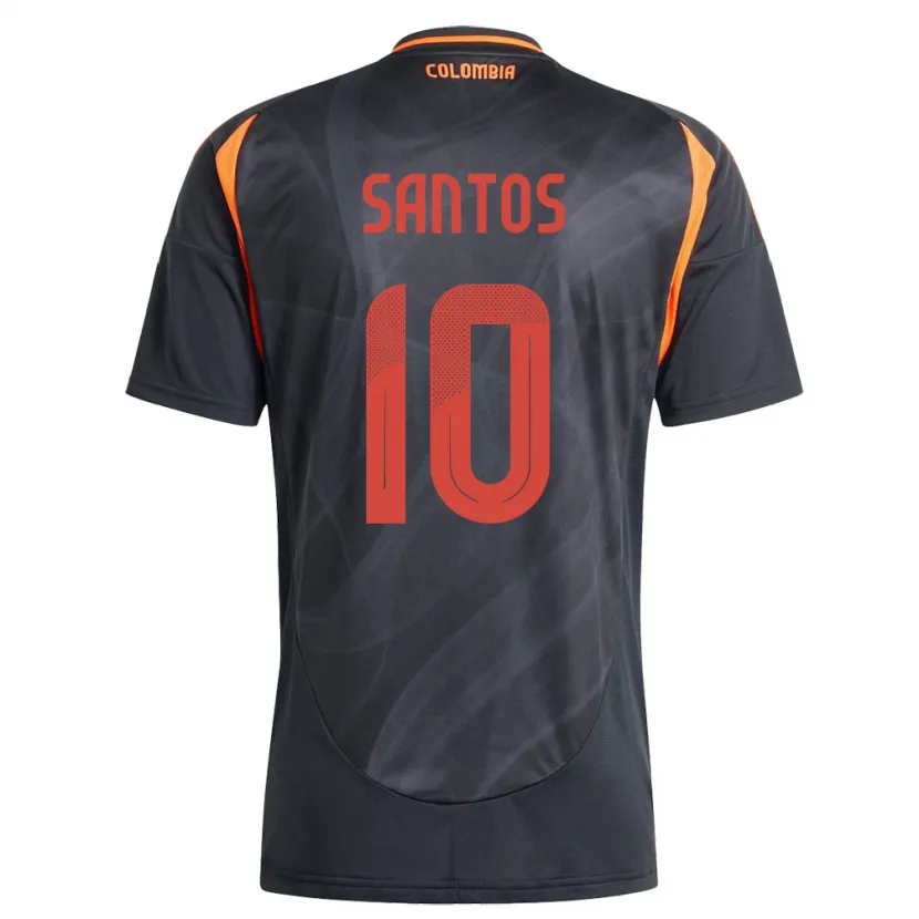 Danxen Kinderen Colombia Leicy Santos #10 Zwart Uitshirt Uittenue 24-26 T-Shirt