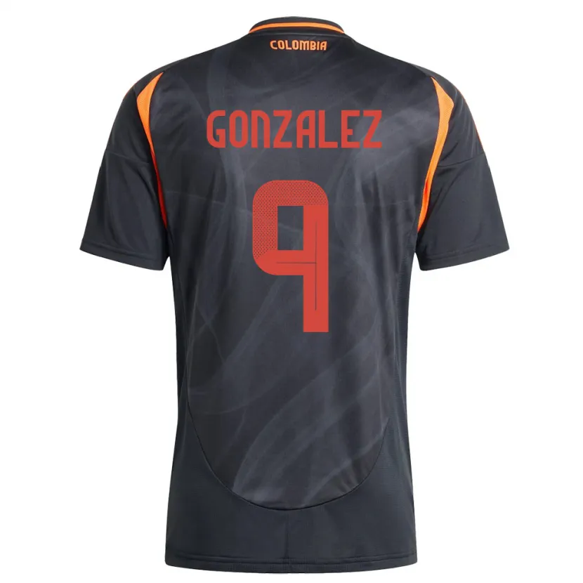 Danxen Kinderen Colombia Manuela González #9 Zwart Uitshirt Uittenue 24-26 T-Shirt