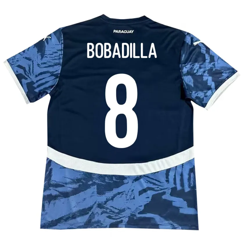 Danxen Kinderen Paraguay Damián Bobadilla #8 Blauw Uitshirt Uittenue 24-26 T-Shirt