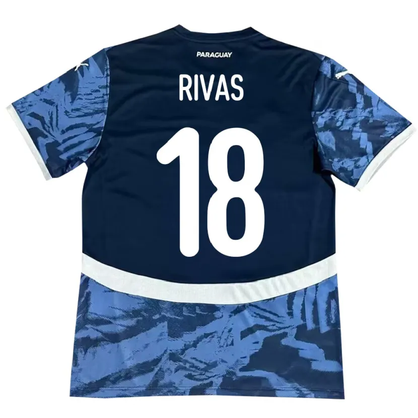 Danxen Kinderen Paraguay Daniel Rivas #18 Blauw Uitshirt Uittenue 24-26 T-Shirt