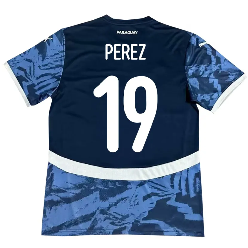 Danxen Kinderen Paraguay Marcelo Pérez #19 Blauw Uitshirt Uittenue 24-26 T-Shirt
