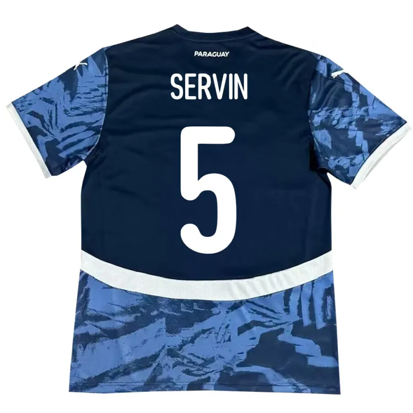 Danxen Kinderen Paraguay Thiago Servín #5 Blauw Uitshirt Uittenue 24-26 T-Shirt