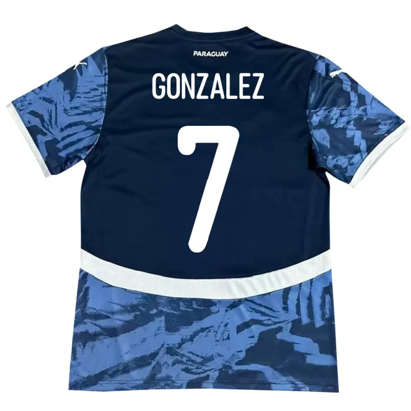 Danxen Kinderen Paraguay Diego González #7 Blauw Uitshirt Uittenue 24-26 T-Shirt