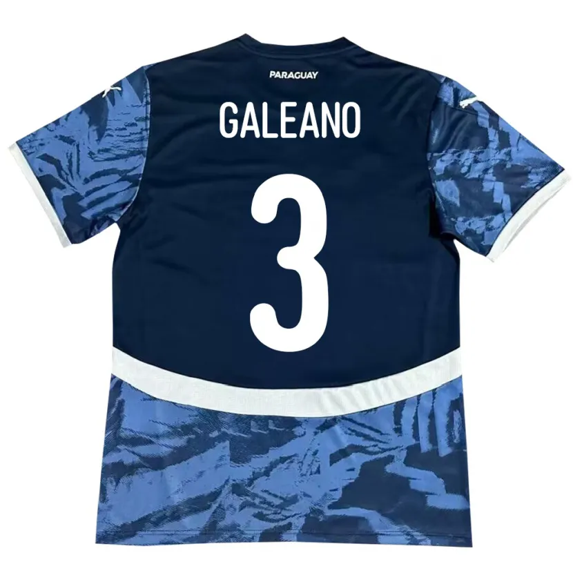 Danxen Kinderen Paraguay Fernando Galeano #3 Blauw Uitshirt Uittenue 24-26 T-Shirt