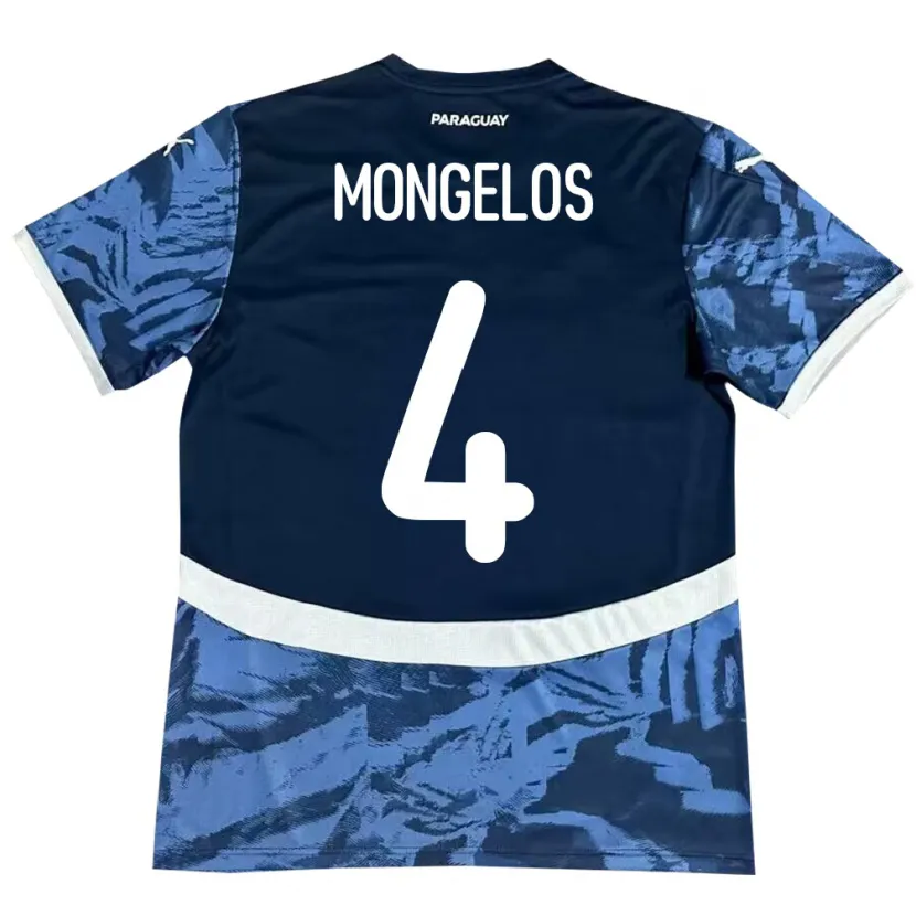 Danxen Kinderen Paraguay Rolando Mongelós #4 Blauw Uitshirt Uittenue 24-26 T-Shirt