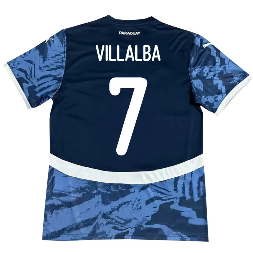 Danxen Kinderen Paraguay Rodrigo Villalba #7 Blauw Uitshirt Uittenue 24-26 T-Shirt