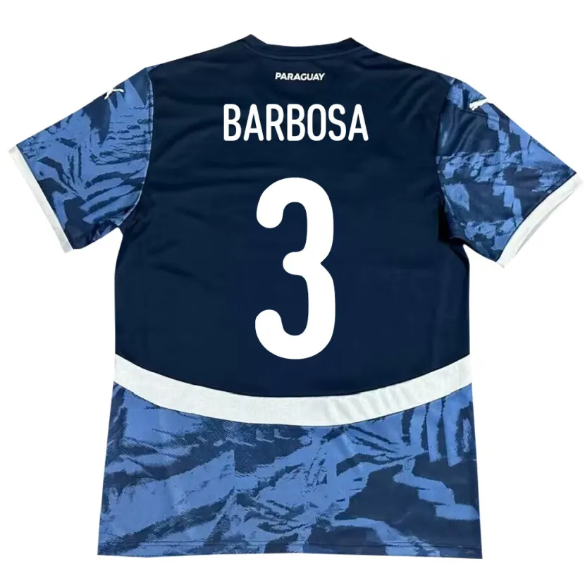 Danxen Kinderen Paraguay Camila Barbosa #3 Blauw Uitshirt Uittenue 24-26 T-Shirt