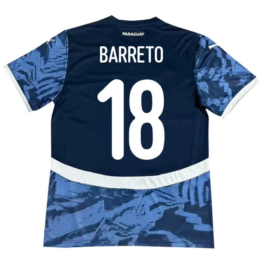Danxen Kinderen Paraguay Liz Barreto #18 Blauw Uitshirt Uittenue 24-26 T-Shirt