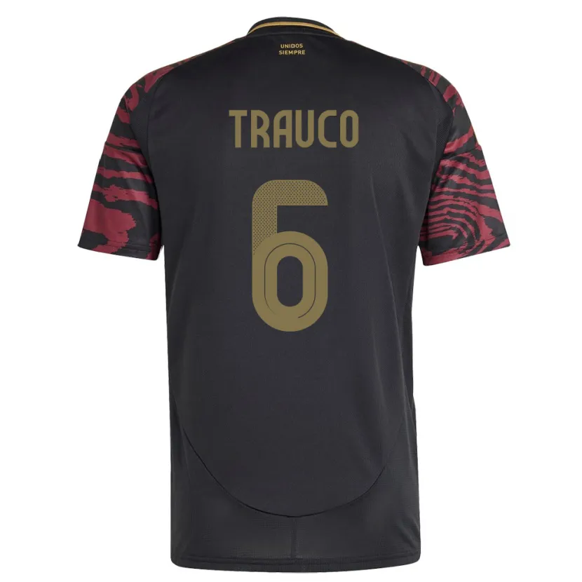 Danxen Kinderen Peru Miguel Trauco #6 Zwart Uitshirt Uittenue 24-26 T-Shirt