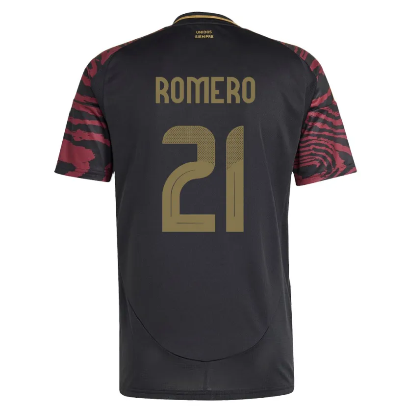 Danxen Kinderen Peru Diego Romero #21 Zwart Uitshirt Uittenue 24-26 T-Shirt