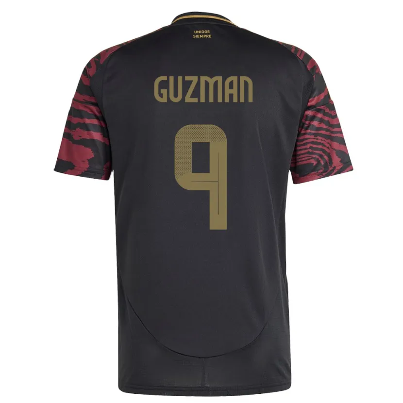 Danxen Kinderen Peru Víctor Guzmán #9 Zwart Uitshirt Uittenue 24-26 T-Shirt