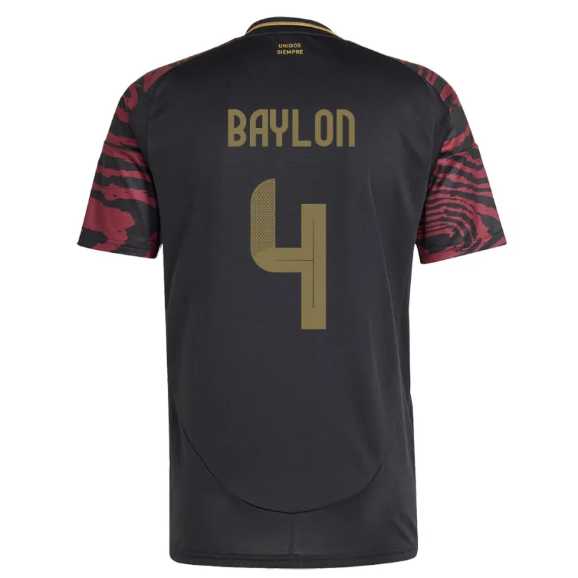 Danxen Kinderen Peru Luis Baylón #4 Zwart Uitshirt Uittenue 24-26 T-Shirt