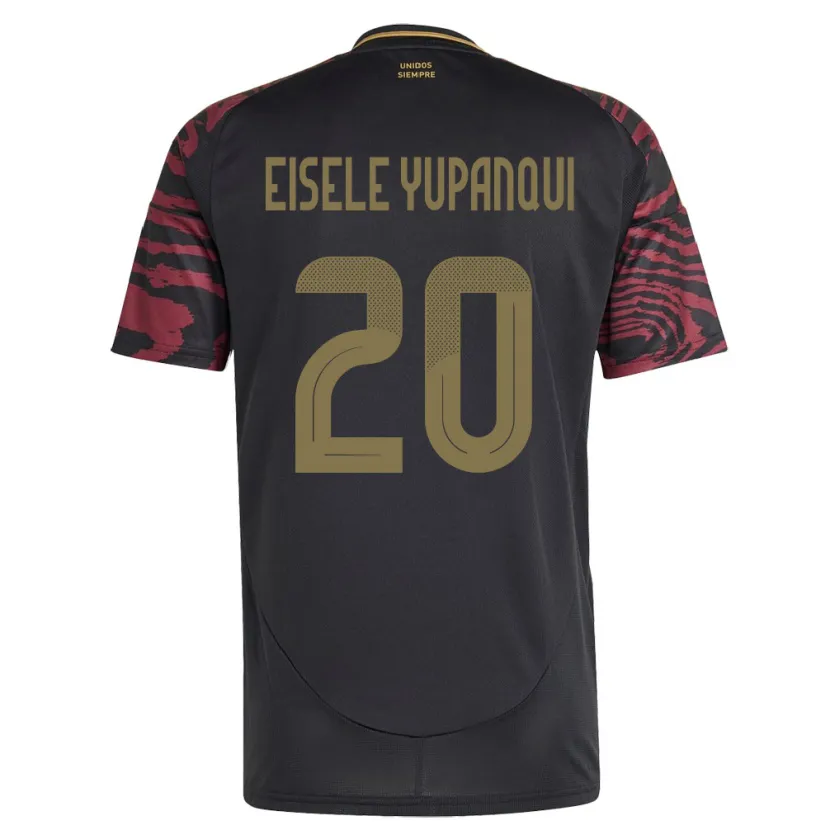Danxen Kinderen Peru Philipp Eisele Yupanqui #20 Zwart Uitshirt Uittenue 24-26 T-Shirt