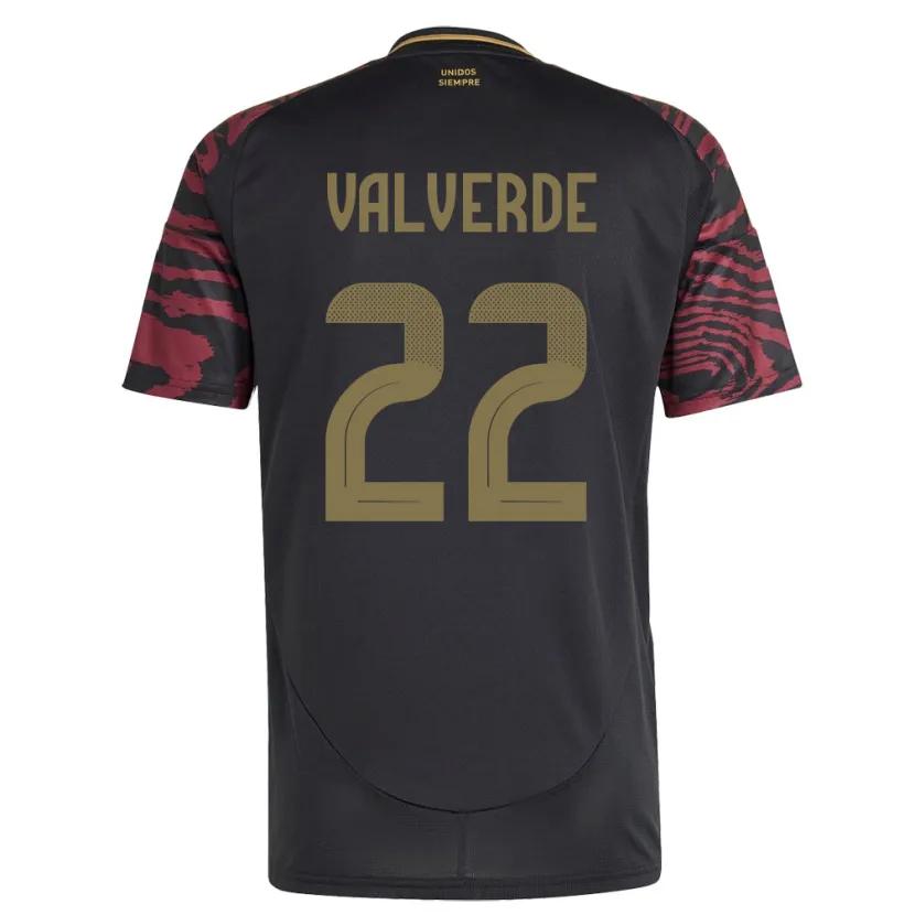 Danxen Kinderen Peru Malena Valverde #22 Zwart Uitshirt Uittenue 24-26 T-Shirt