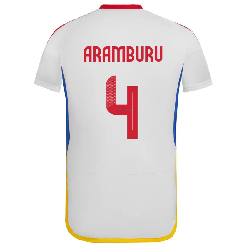 Danxen Kinderen Venezuela Jon Aramburu #4 Wit Uitshirt Uittenue 24-26 T-Shirt