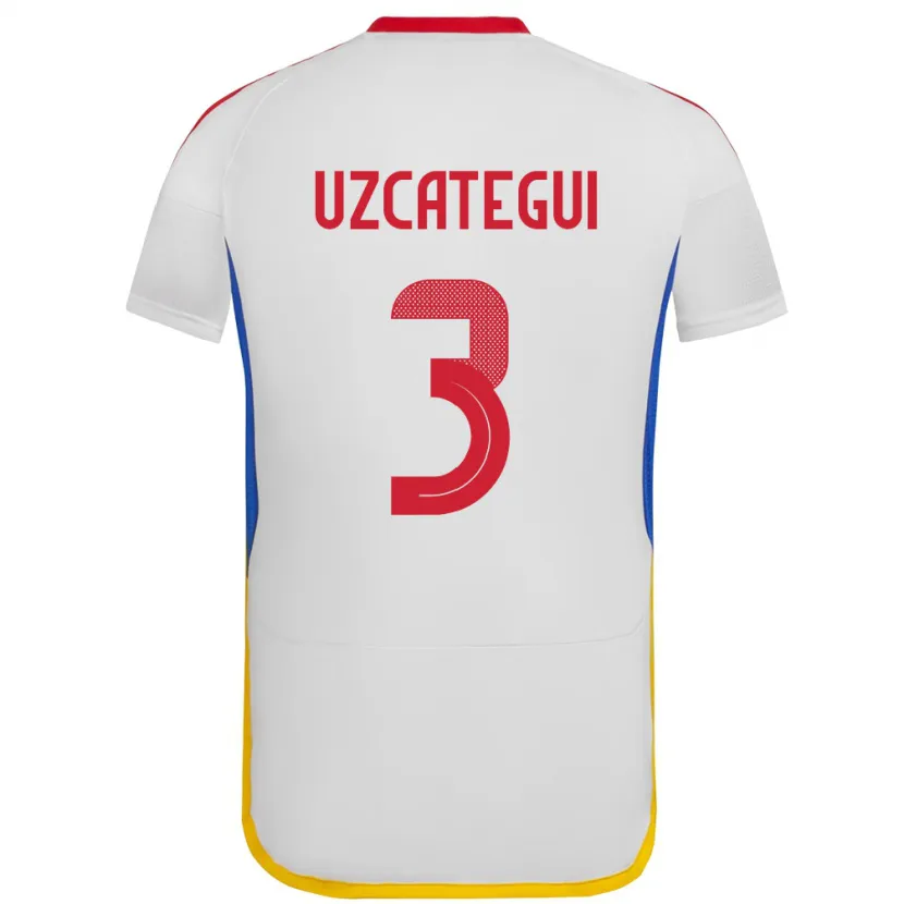 Danxen Kinderen Venezuela Rafael Uzcátegui #3 Wit Uitshirt Uittenue 24-26 T-Shirt