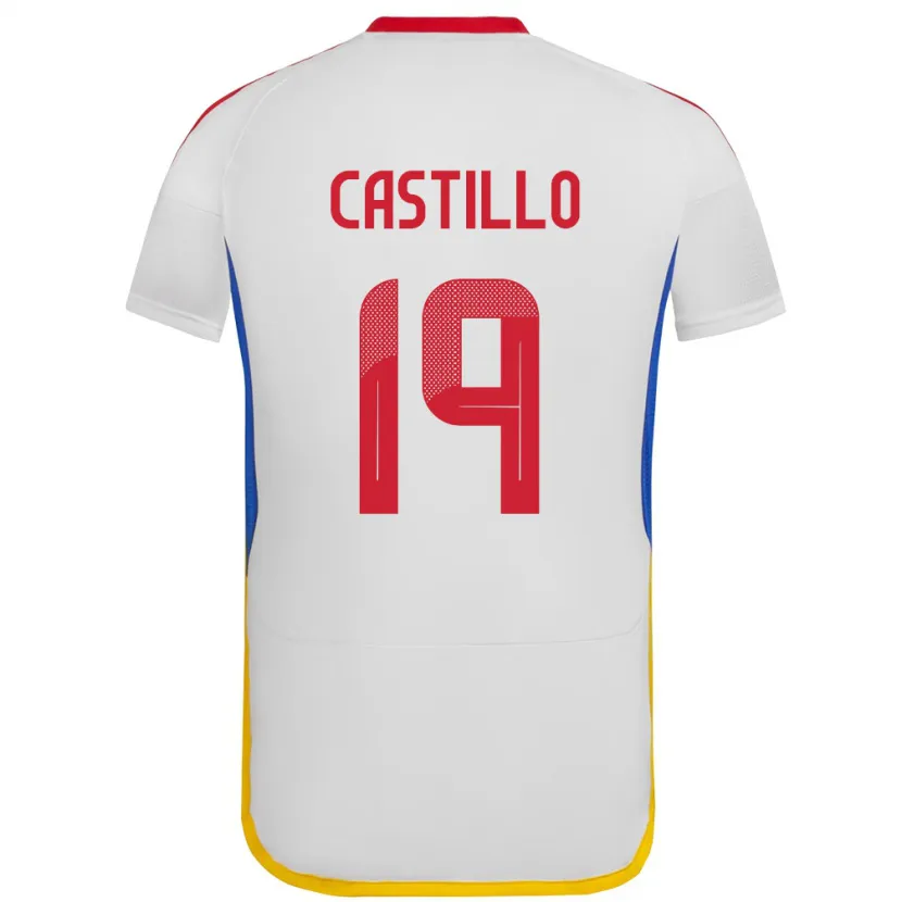 Danxen Kinderen Venezuela Bryan Castillo #19 Wit Uitshirt Uittenue 24-26 T-Shirt