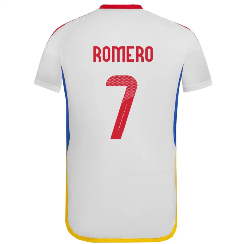 Danxen Kinderen Venezuela Leenhan Romero #7 Wit Uitshirt Uittenue 24-26 T-Shirt