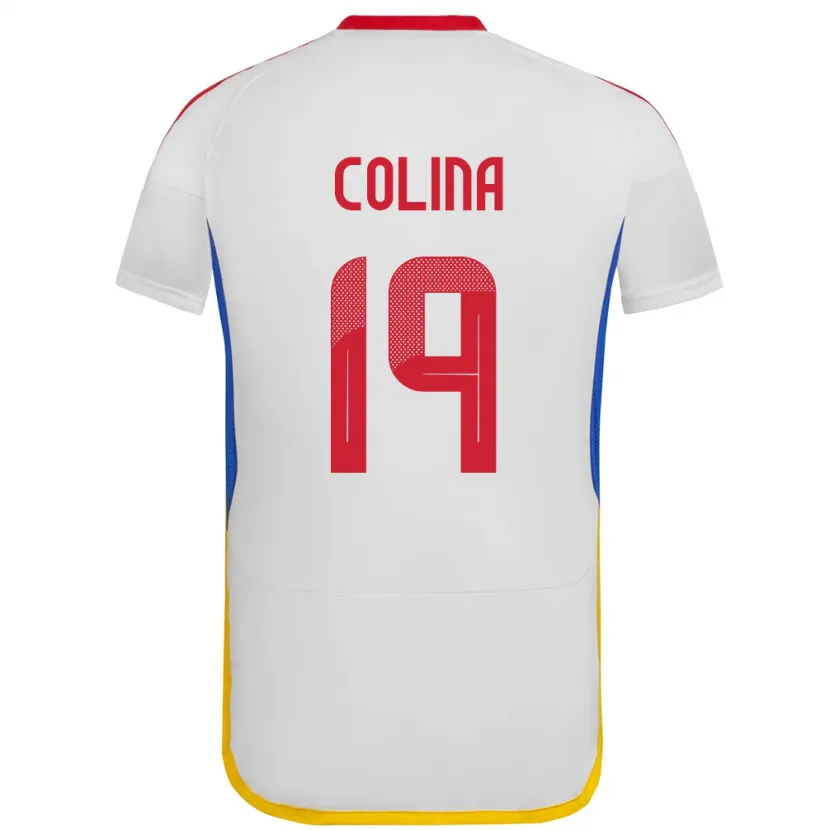 Danxen Kinderen Venezuela Junior Colina #19 Wit Uitshirt Uittenue 24-26 T-Shirt