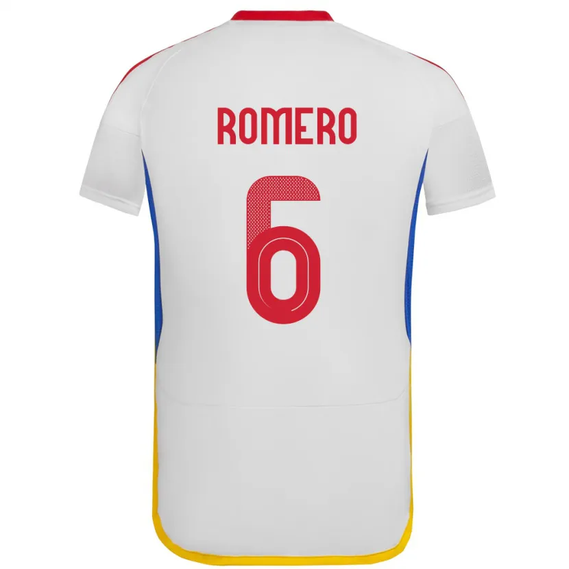 Danxen Kinderen Venezuela Michelle Romero #6 Wit Uitshirt Uittenue 24-26 T-Shirt