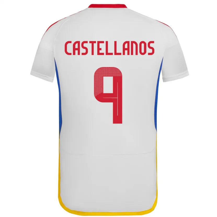 Danxen Kinderen Venezuela Deyna Castellanos #9 Wit Uitshirt Uittenue 24-26 T-Shirt