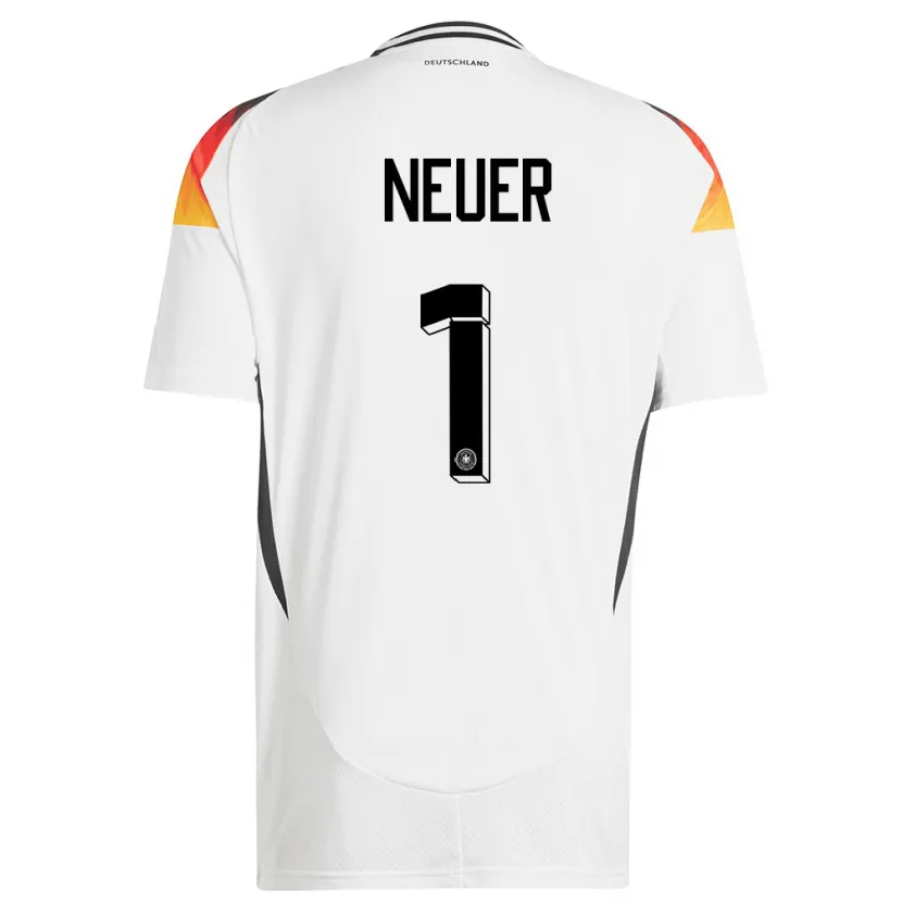 Danxen Heren Duitsland Manuel Neuer #1 Wit Thuisshirt Thuistenue 24-26 T-Shirt