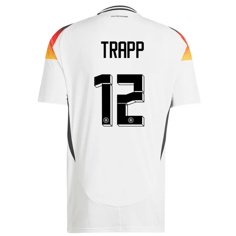 Danxen Heren Duitsland Kevin Trapp #12 Wit Thuisshirt Thuistenue 24-26 T-Shirt