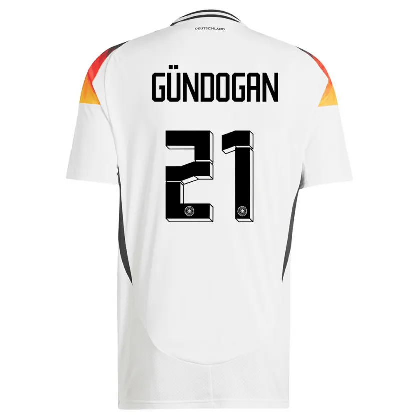 Danxen Heren Duitsland Ilkay Gundogan #21 Wit Thuisshirt Thuistenue 24-26 T-Shirt