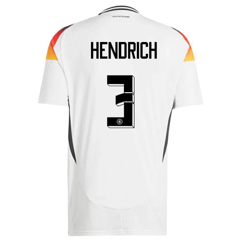 Danxen Heren Duitsland Kathrin Hendrich #3 Wit Thuisshirt Thuistenue 24-26 T-Shirt