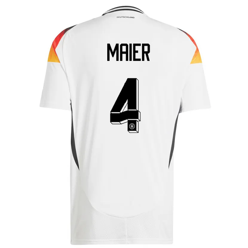 Danxen Heren Duitsland Leonie Maier #4 Wit Thuisshirt Thuistenue 24-26 T-Shirt