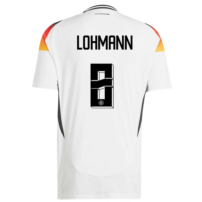 Danxen Heren Duitsland Sydney Lohmann #8 Wit Thuisshirt Thuistenue 24-26 T-Shirt