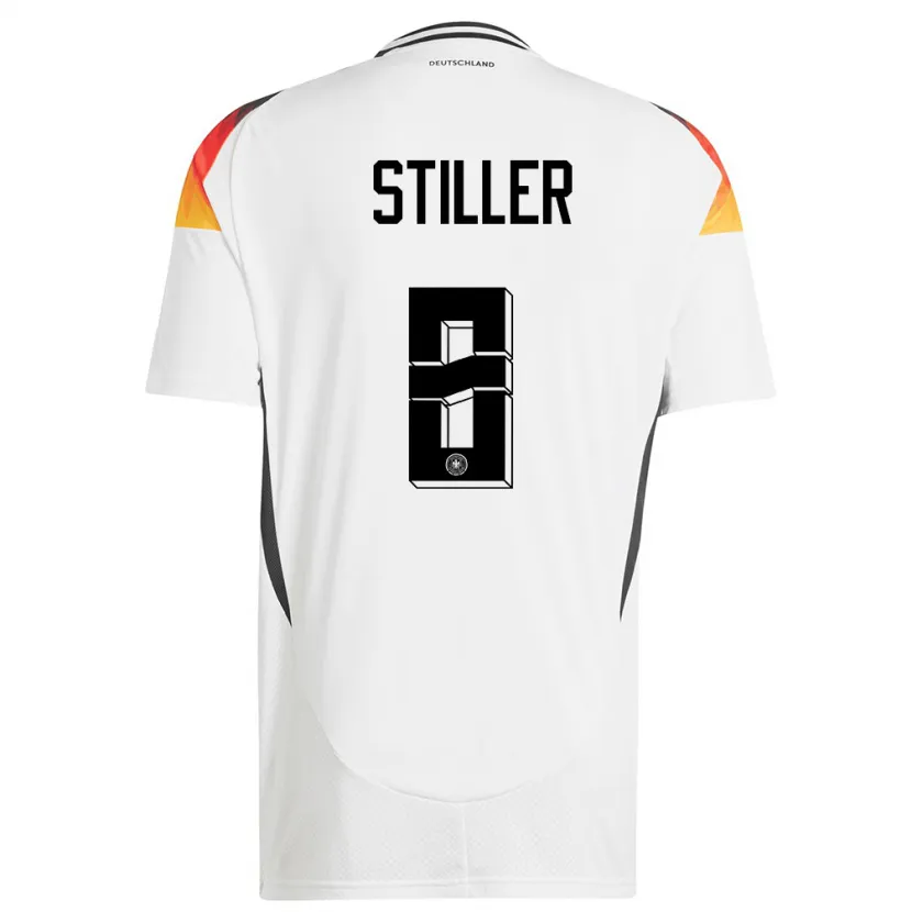 Danxen Heren Duitsland Angelo Stiller #8 Wit Thuisshirt Thuistenue 24-26 T-Shirt