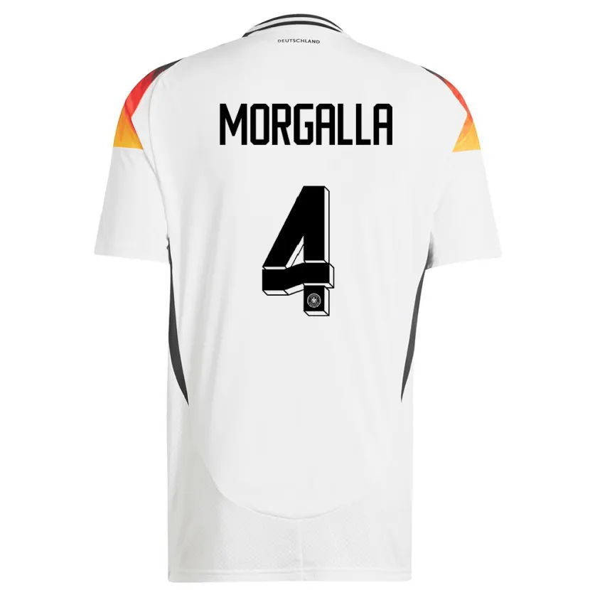 Danxen Heren Duitsland Leandro Morgalla #4 Wit Thuisshirt Thuistenue 24-26 T-Shirt