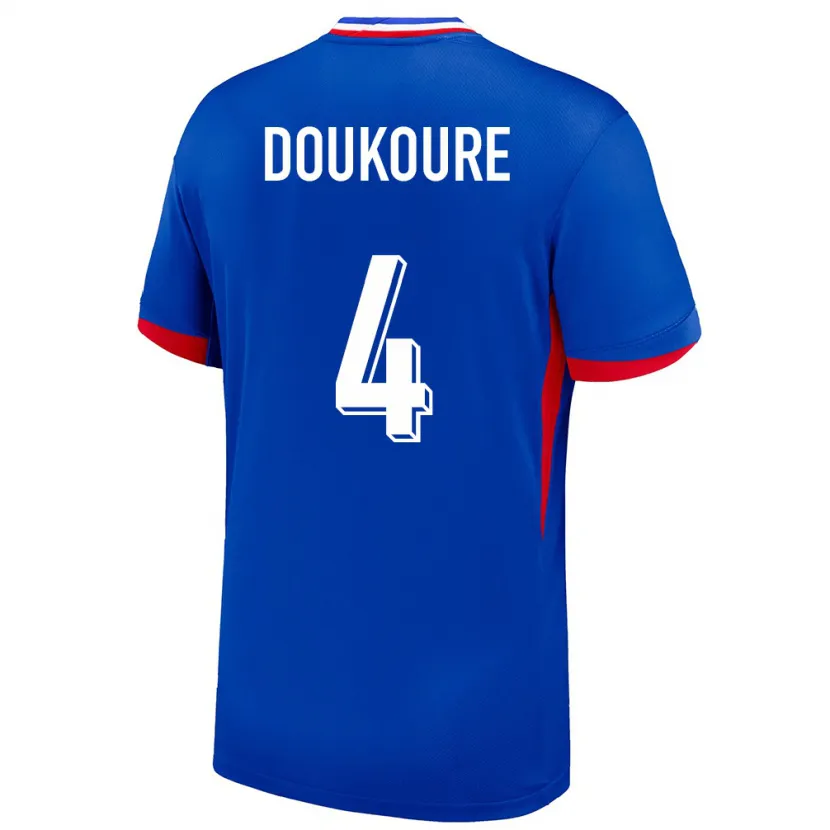 Danxen Heren Frankrijk Ismael Doukoure #4 Blauw Thuisshirt Thuistenue 24-26 T-Shirt