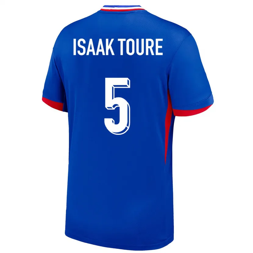 Danxen Heren Frankrijk Souleymane Isaak Toure #5 Blauw Thuisshirt Thuistenue 24-26 T-Shirt