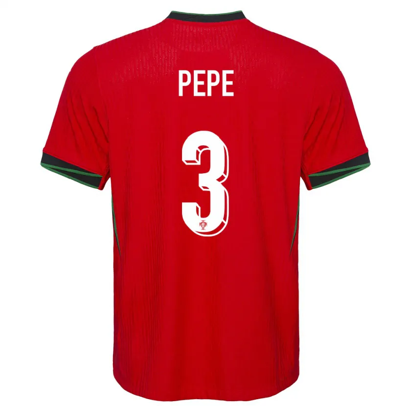 Danxen Heren Portugal Pepe #3 Rood Thuisshirt Thuistenue 24-26 T-Shirt